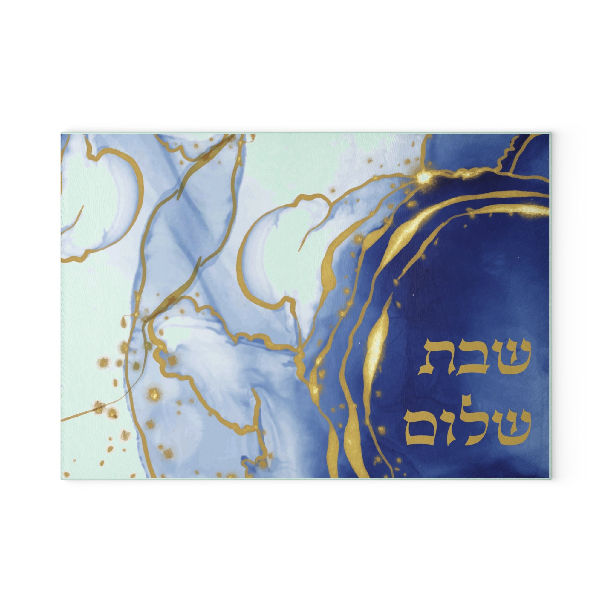 Shabbat Shalom Blue Challah Board