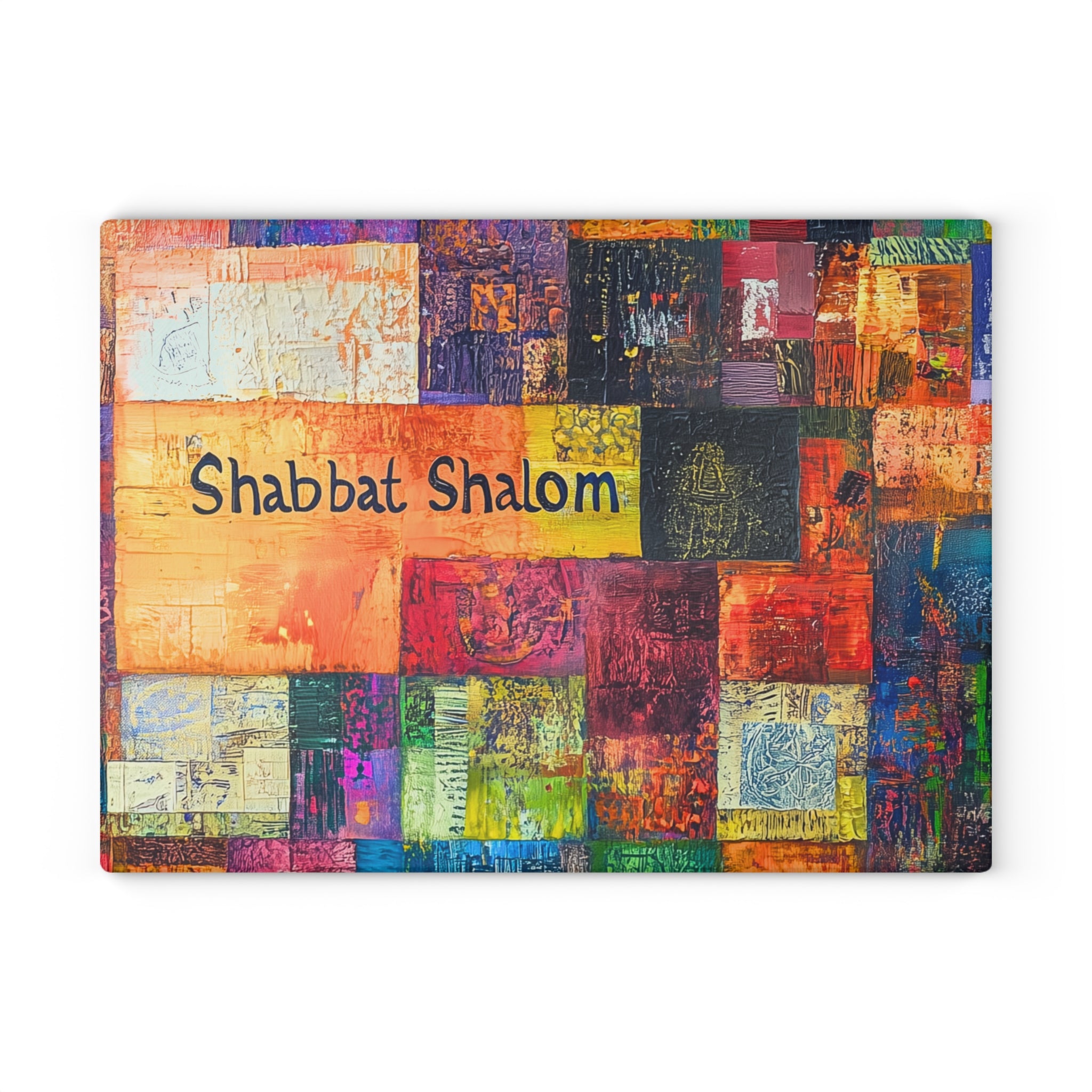 Modern Challah Board Glass Judaica Tray Shabbat