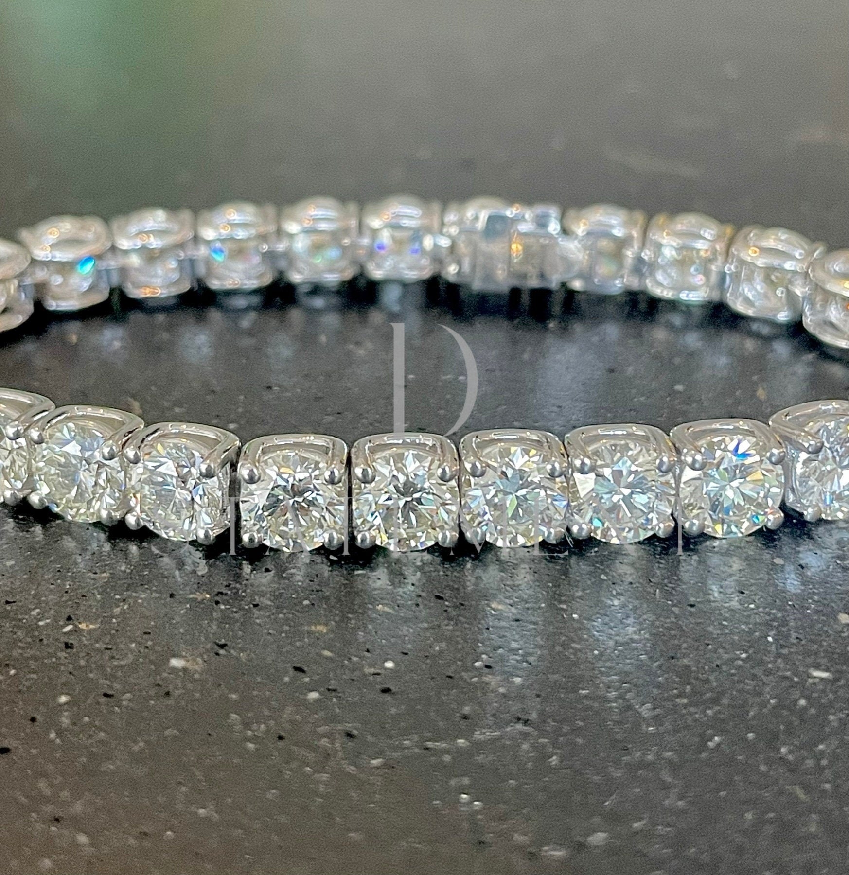 7 Ct Diamond Tennis Bracelet • Real 14k White Gold • Certified Round Lab Grown Diamond D-E/VVS • 7.1" Long • Mother's Day Gift