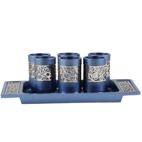 Shabbat Kiddush Cup Set for Shabbat Cup for Shabbat Shalom Yair Emanuel kiddush Blessing Judaica Gift Jewish Gift Israeli Art Shabbat