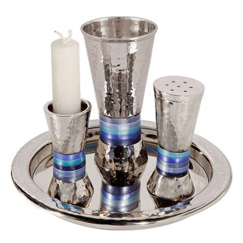 Shabbat Havdalah Set for Shabbat Cup Shabbat Shalom Yair Emanuel kiddush Blessing Judaica Gift Jewish Gift Israel Art Havdalah Candle Holder