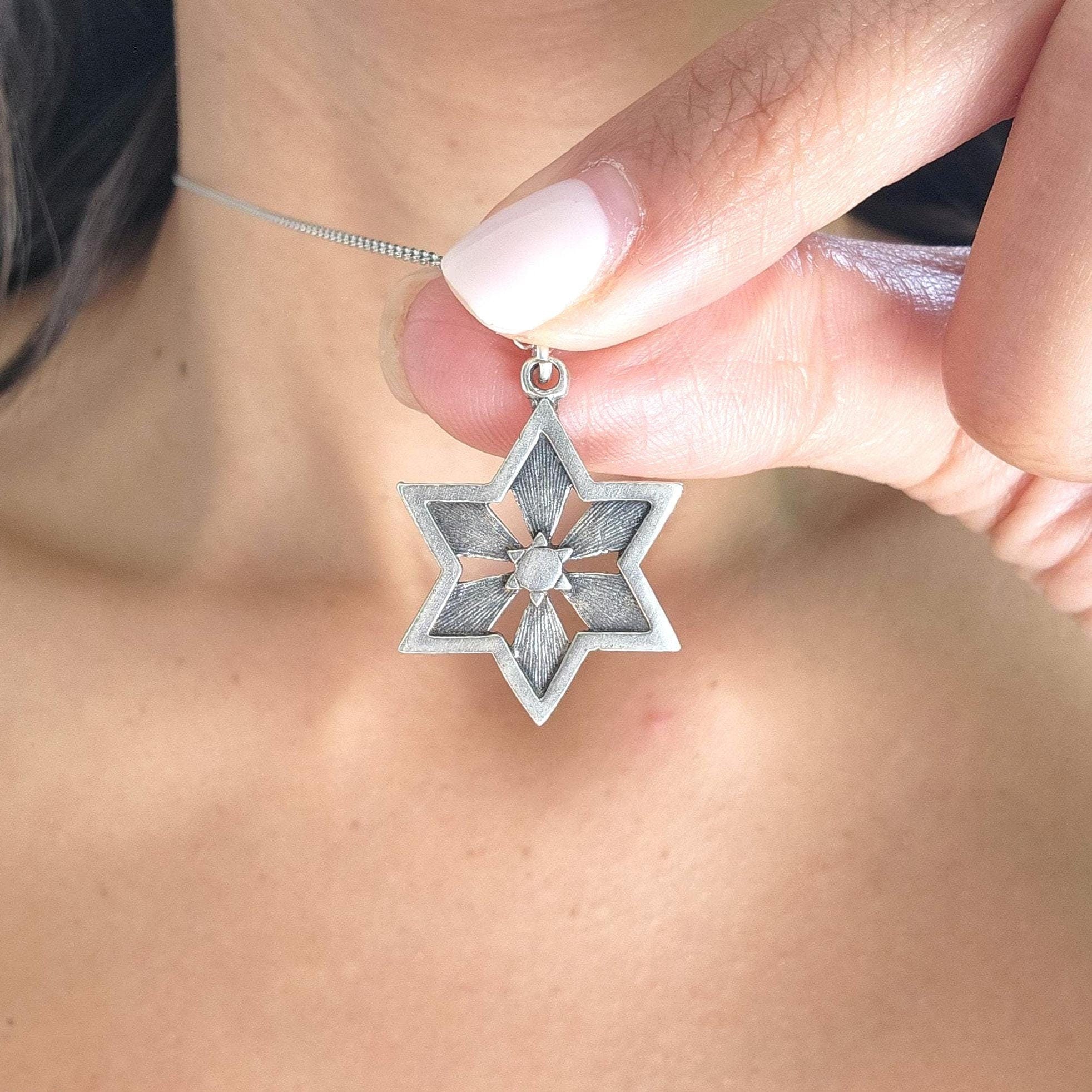 Magen David Necklace Israel 925 Silver Star of David Necklace Israel Judaica Gift Made is Israel Jewelry Jewish Jewelry Judaica Necklace