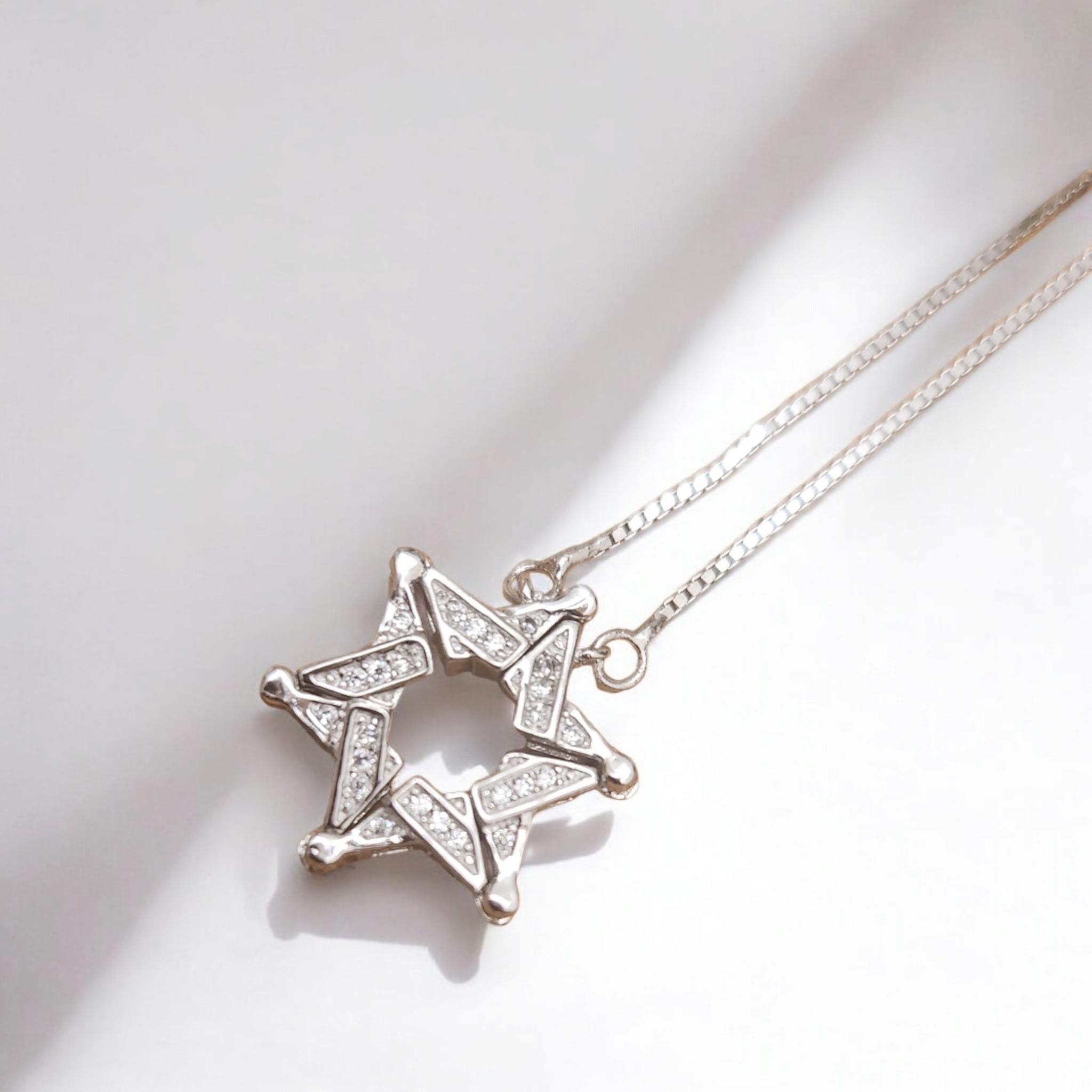 Butterfly Jewish Star Necklace