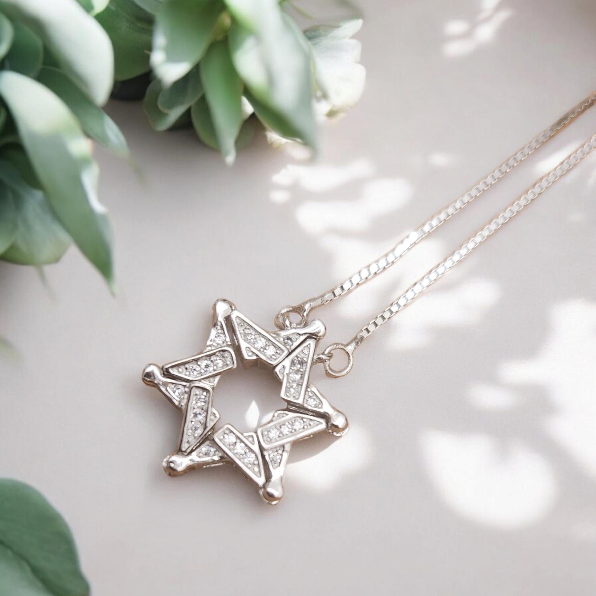 Butterfly Jewish Star Necklace