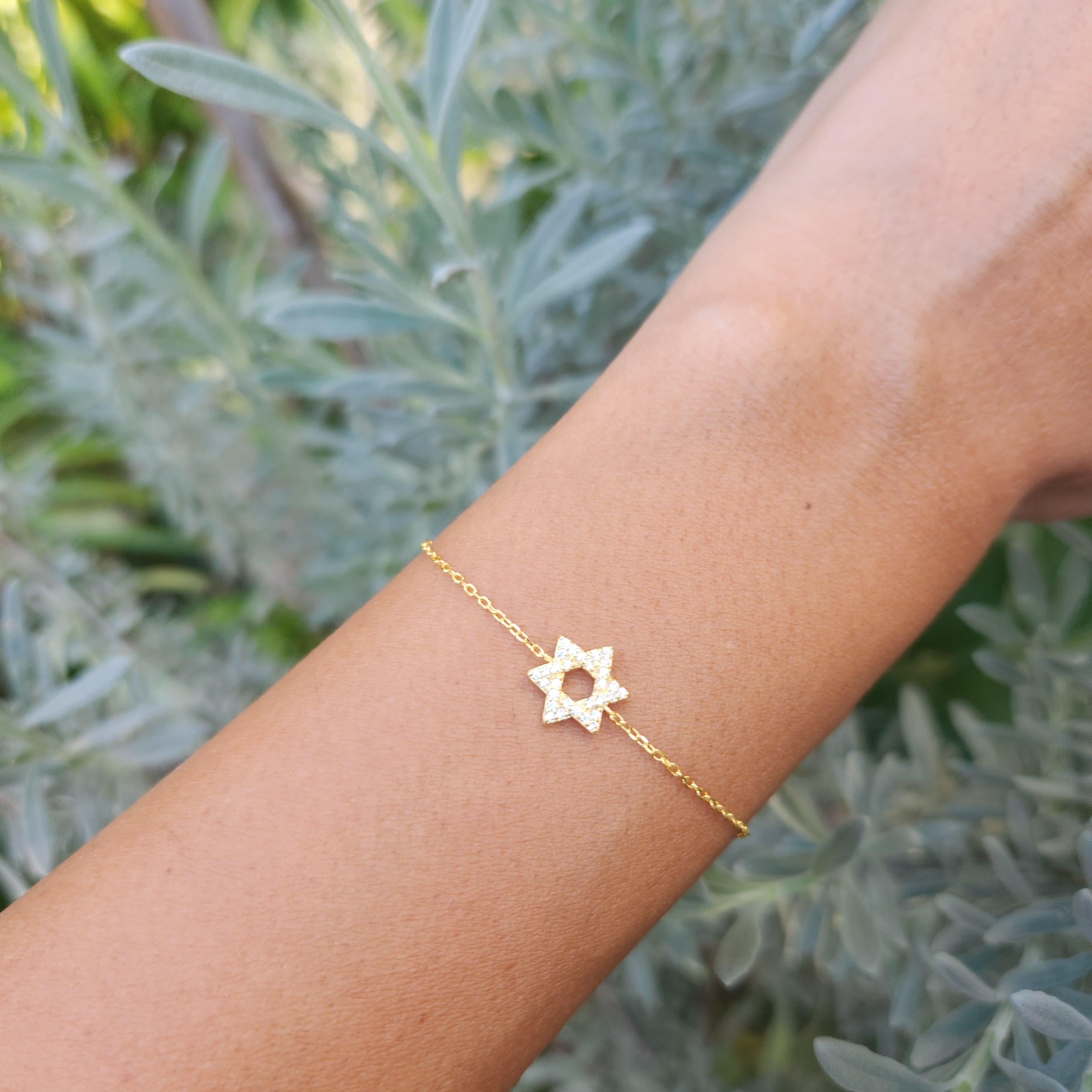 CZ Star of David Bracelet Magen David