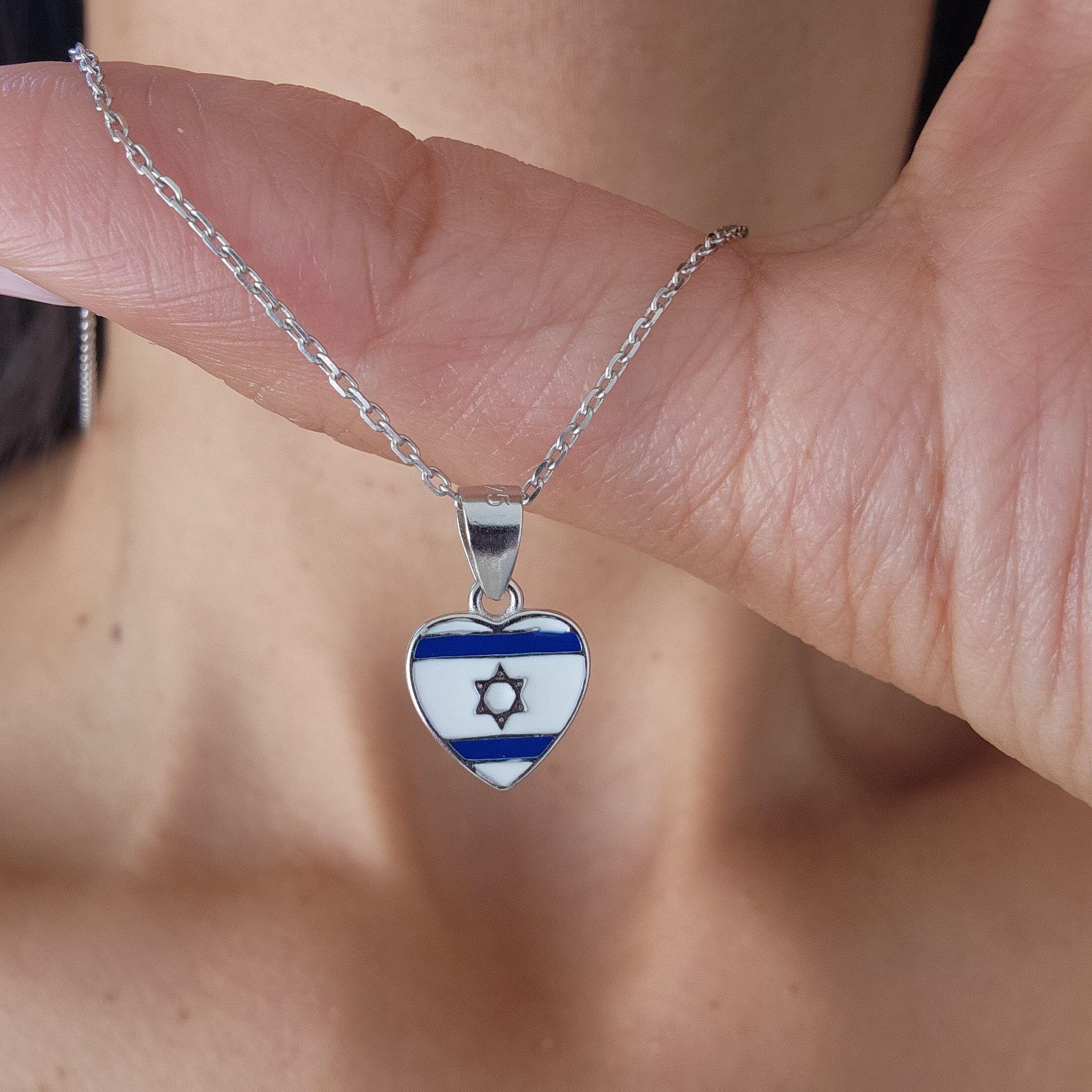 Israel Flag Necklace 925 Silver Jewish Star Necklace Israel Judaica Gift Made in Israel Jewelry Jewish Jewelry Judaica Necklace Magen David