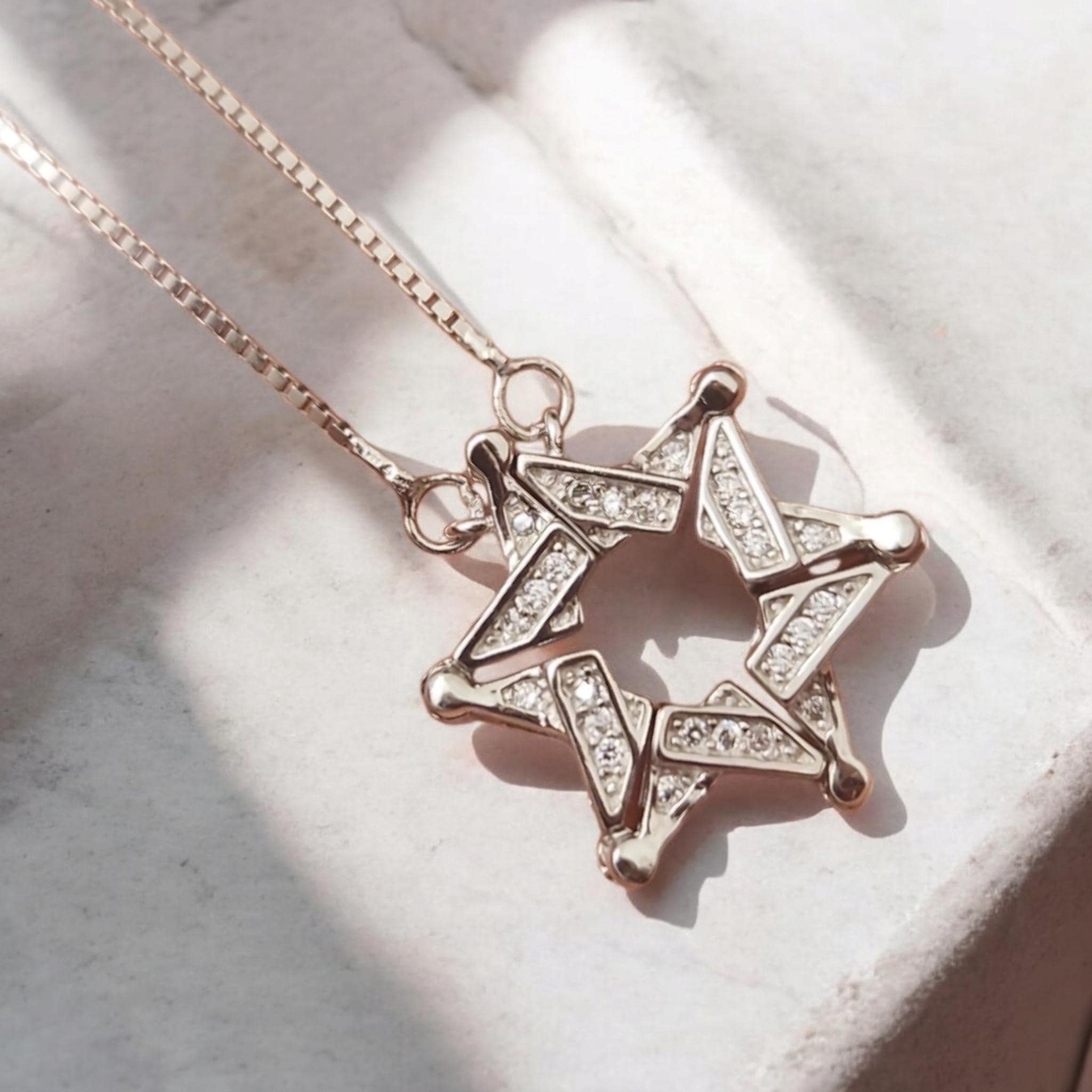 Butterfly Jewish Star Necklace