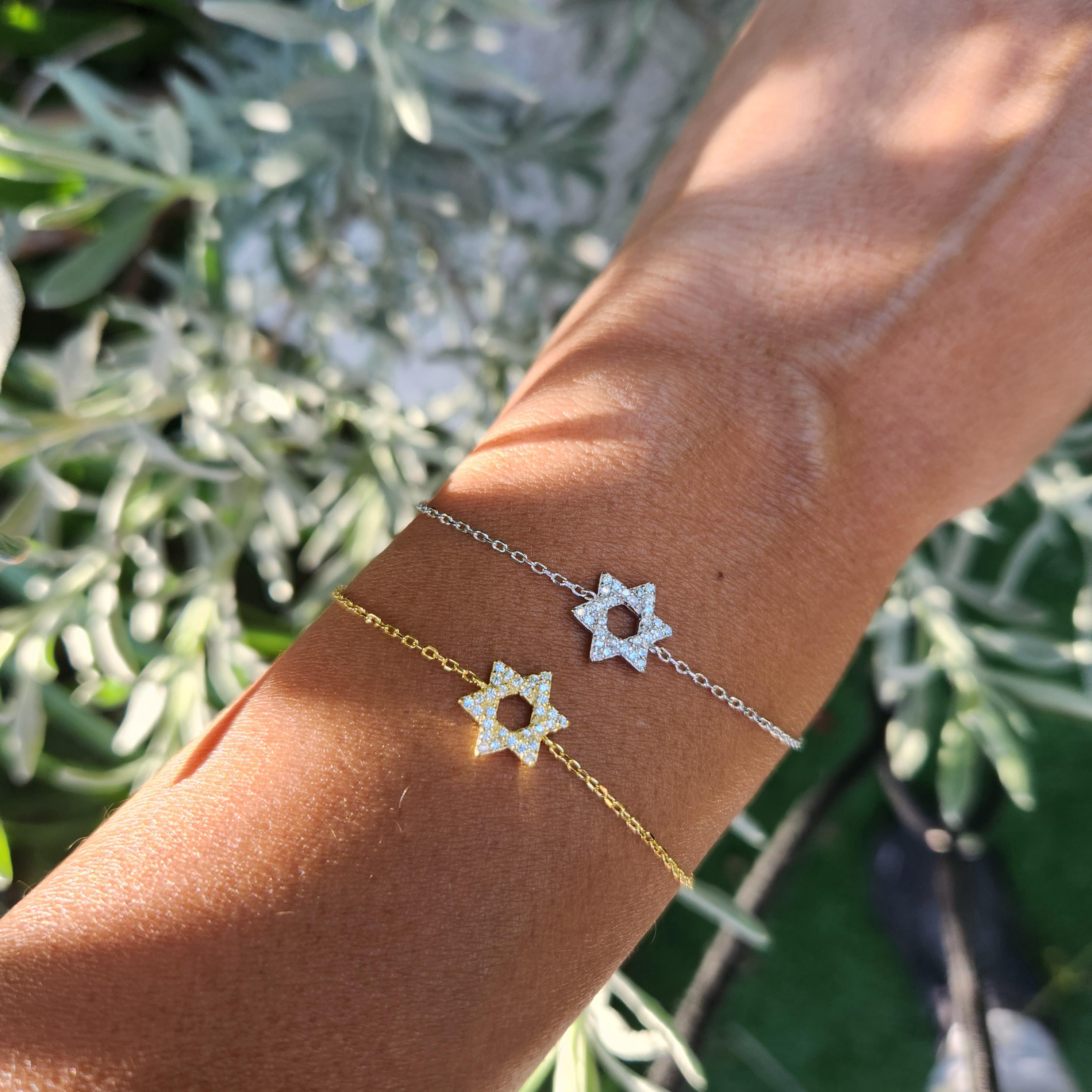 CZ Star of David Bracelet Magen David