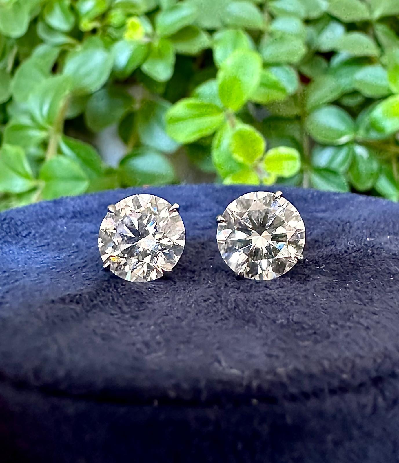 Lab Grown Diamonds Earrings 2 Carat Lab Diamond Earrings Studs Gold 14k Earrings White Gold Earrings for Women Round Earrings Diamond Bride