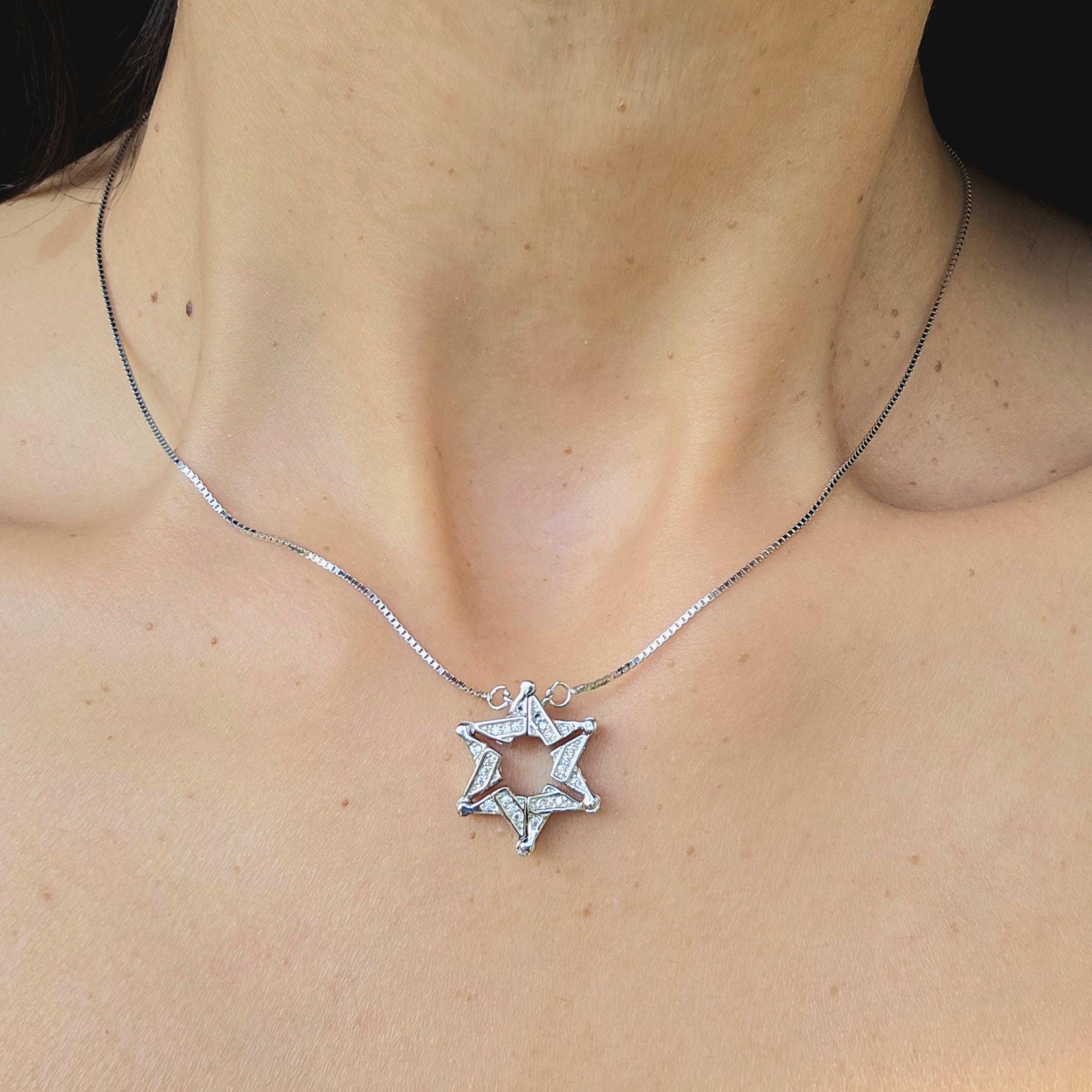 Butterfly Jewish Star Necklace