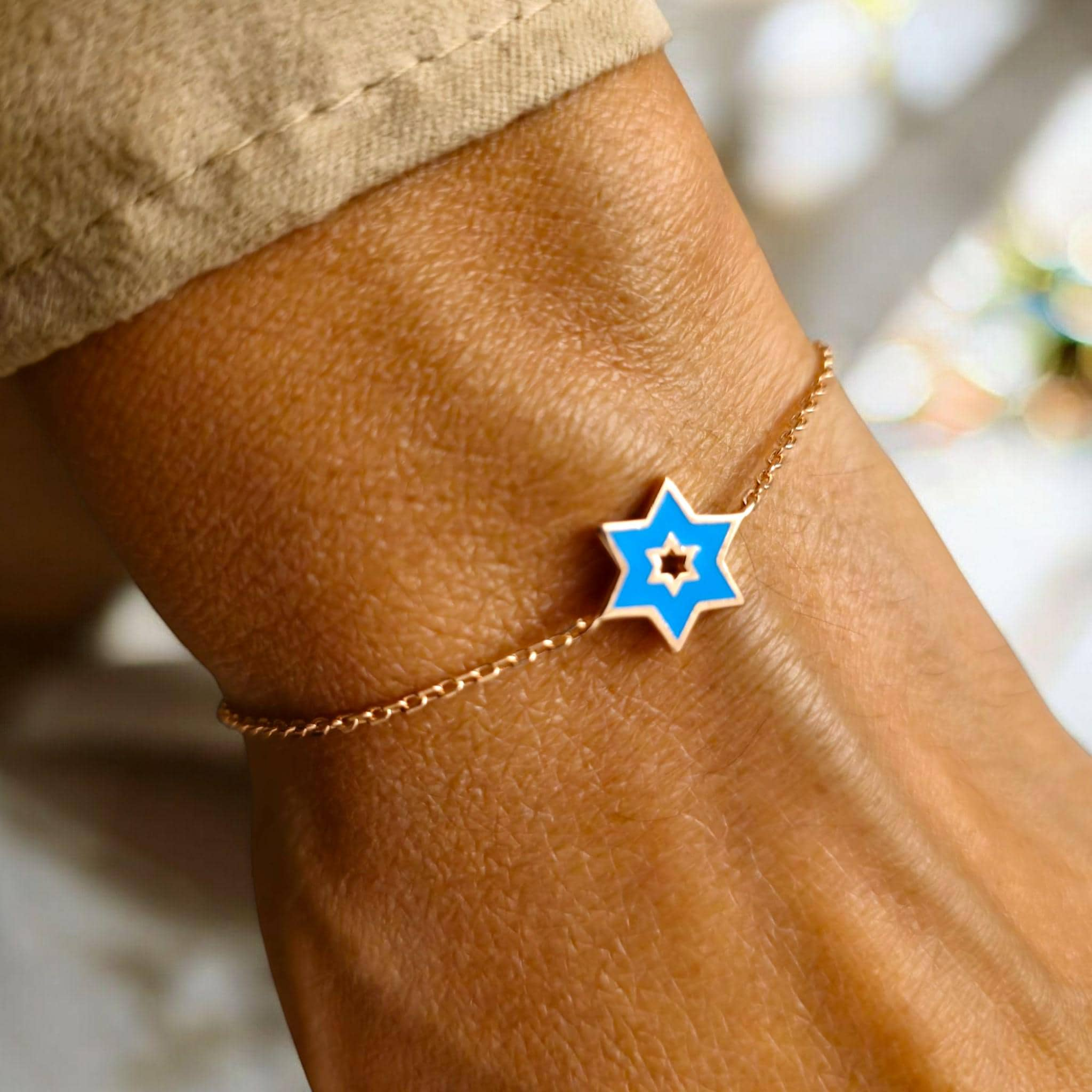 Magen David Bracelet Israel Bracelet Rose Gold Bracelet Judaica Gift Made in Israel Jewelry Jewish Jewelry Judaica Bracelet