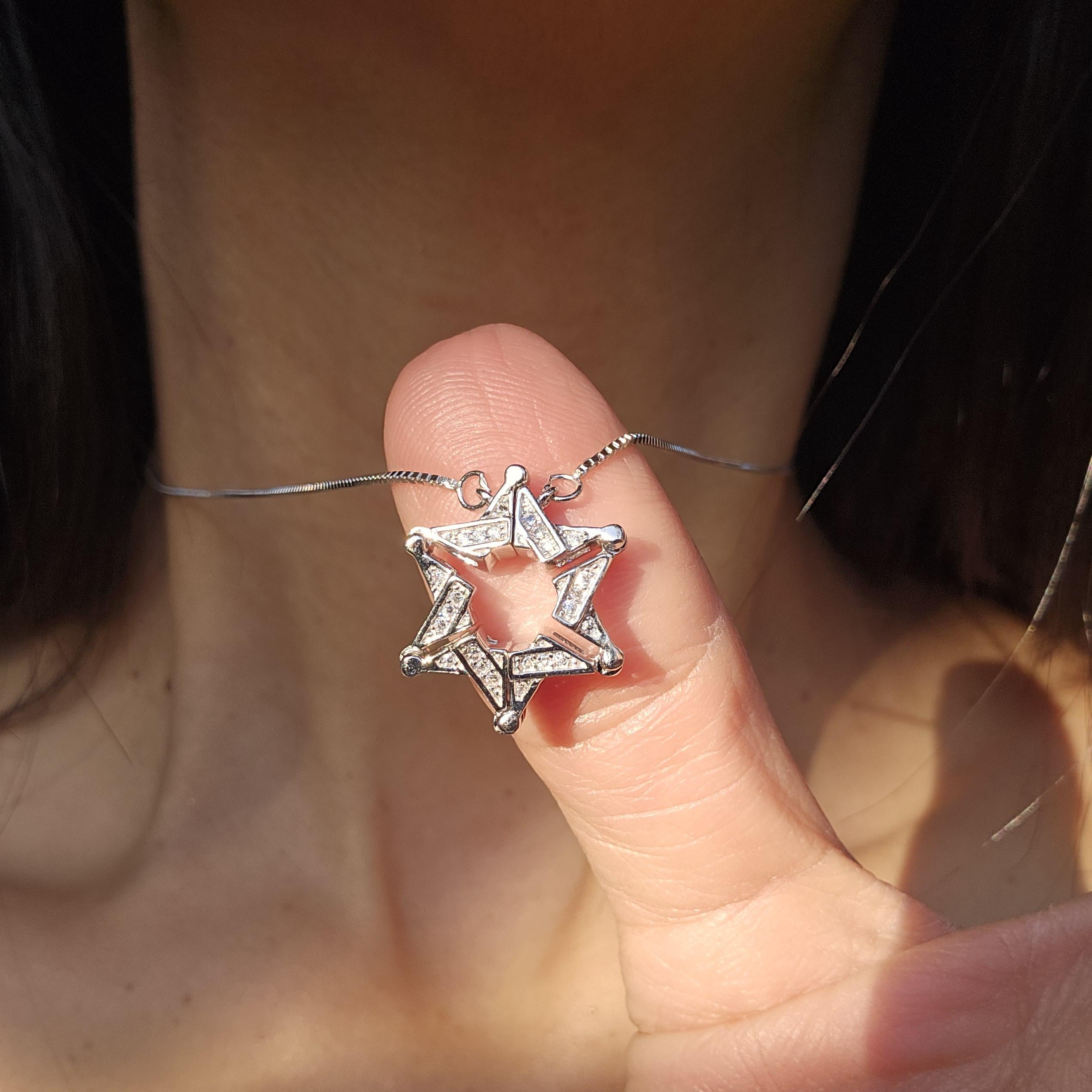 Butterfly Jewish Star Necklace