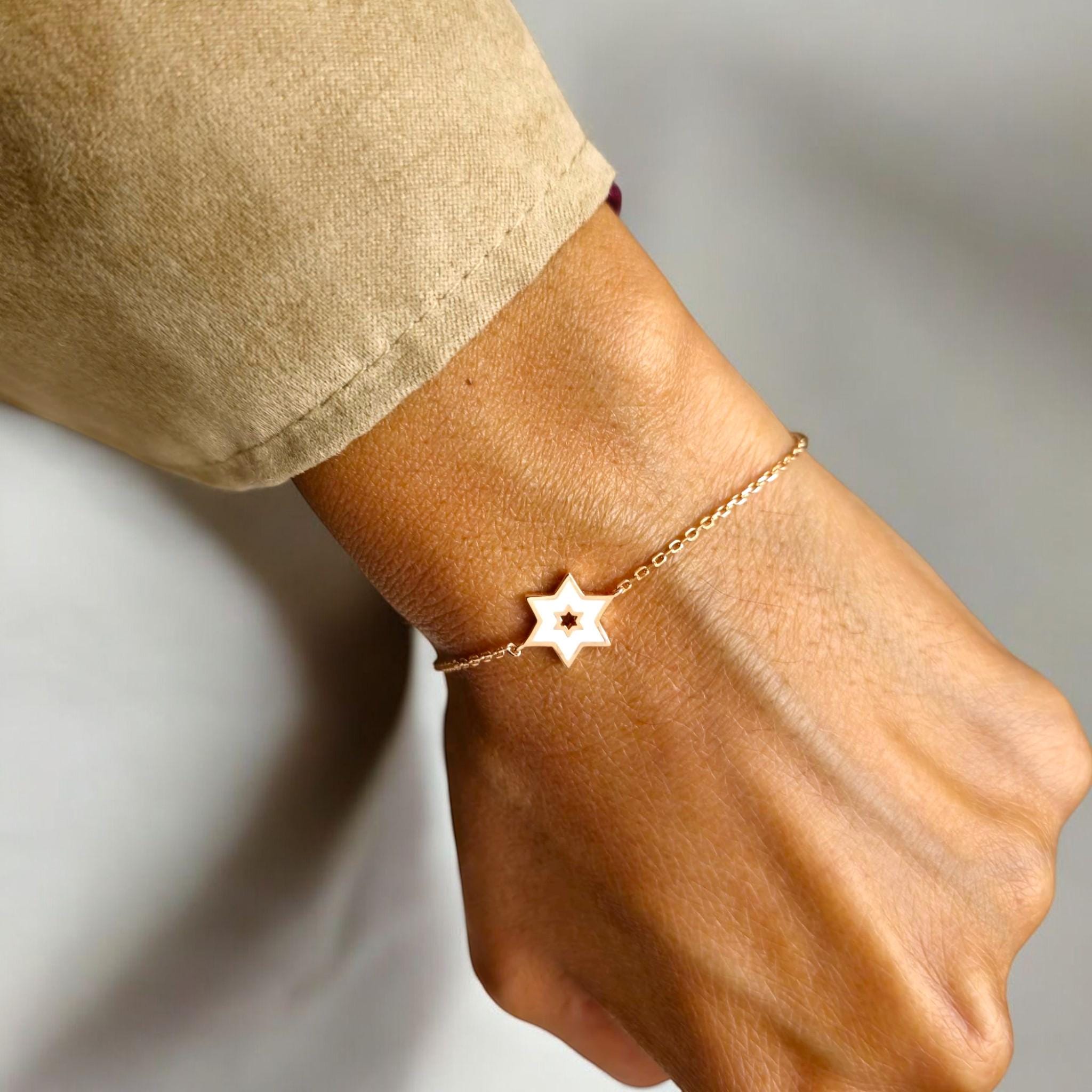 Magen David Bracelet Israel Bracelet Rose Gold Bracelet Judaica Gift Made in Israel Jewelry Jewish Jewelry Judaica Bracelet