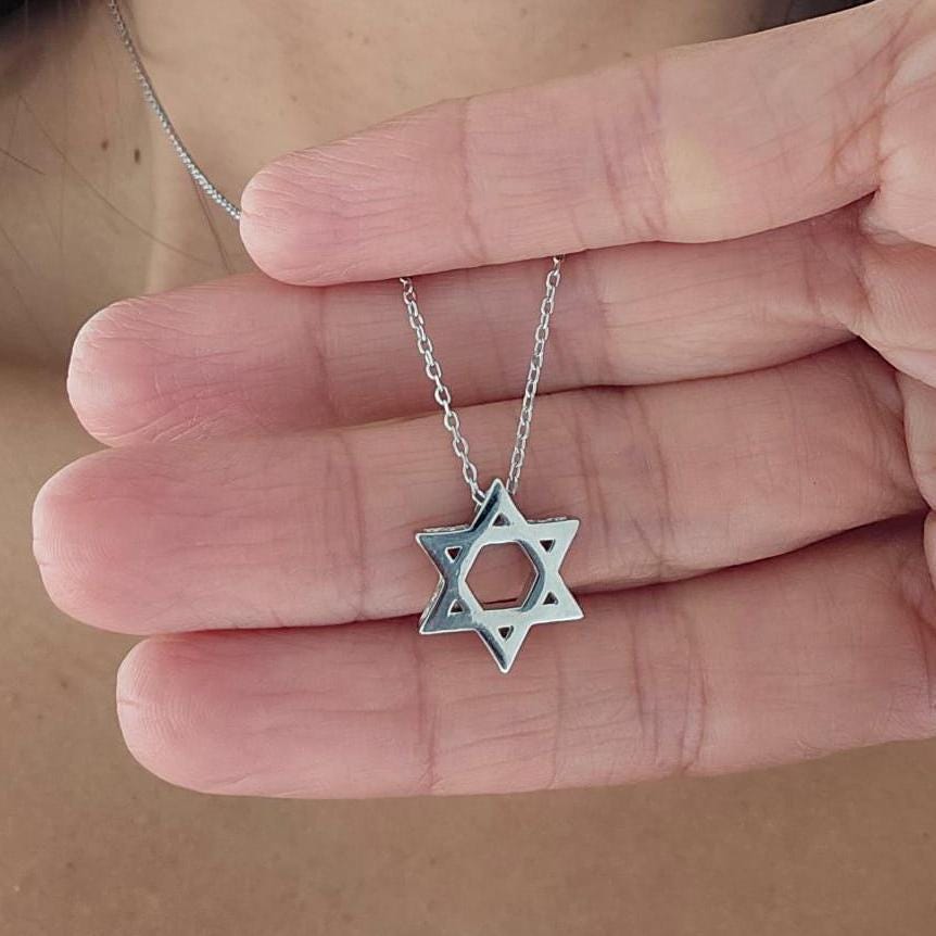 CZ Star of David Necklace Israel 925 Sterling Silver