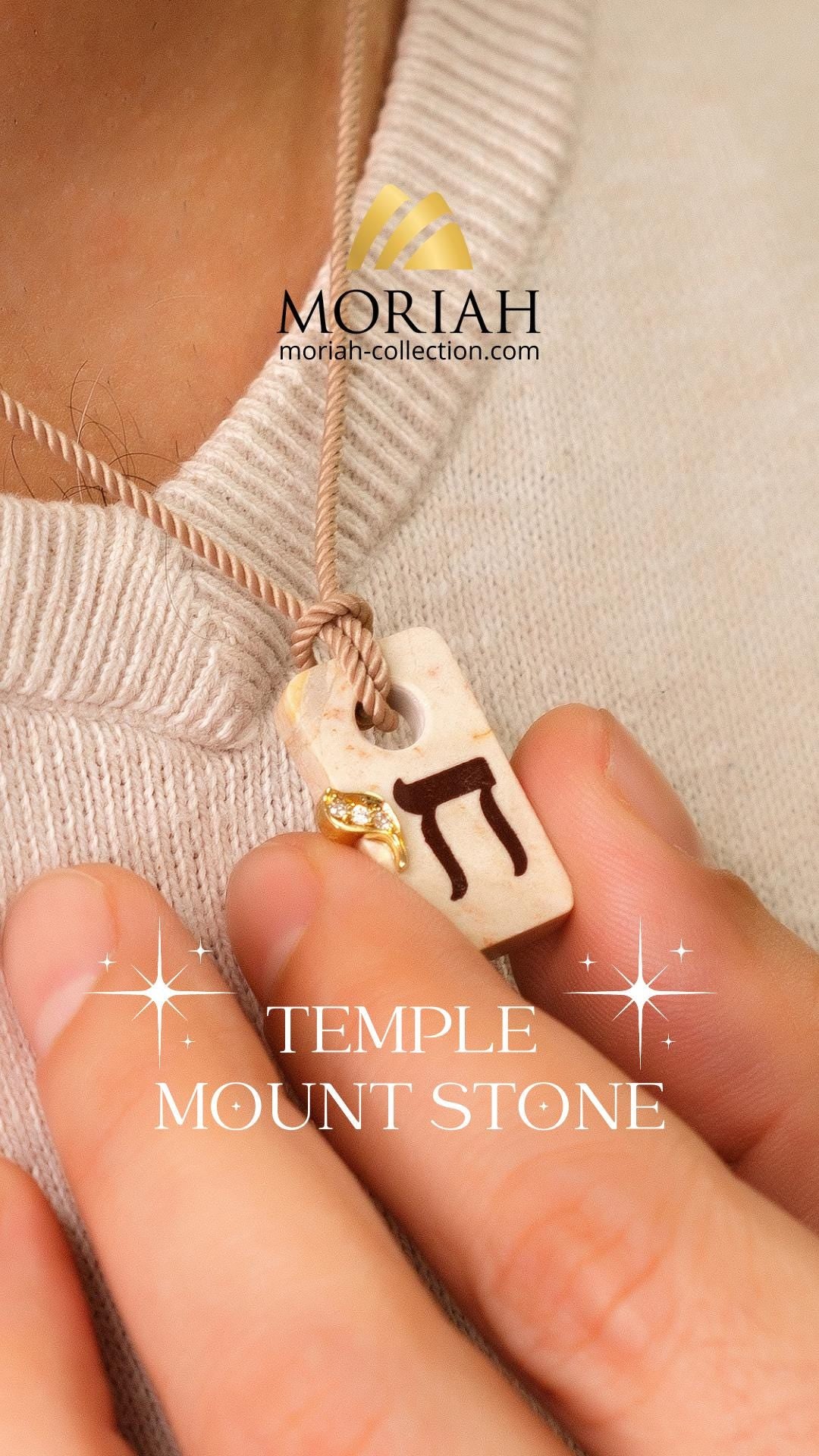 Chai Necklace Jerusalem Stone Necklace Israel Necklace Diamonds Temple Mount