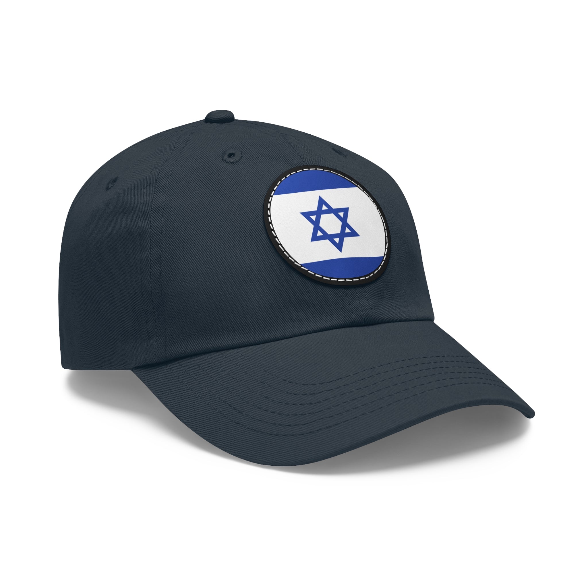 Hat with Leather Patch Israel Flag - Jewselry